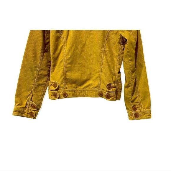 Tulle Yellow Corduroy Cropped Trucker Jacket - Picture 7 of 10